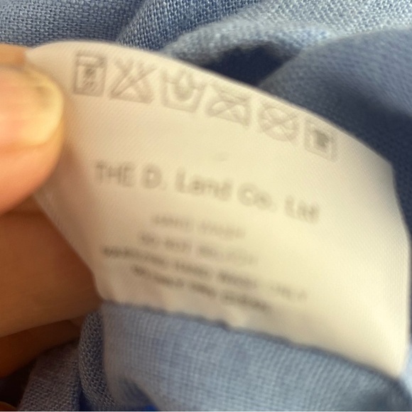 D. LAND Blue Pop Over Shirt Parsons Collar - Picture 4 of 11